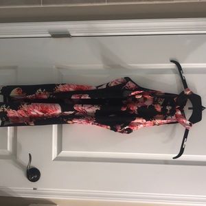 Floral print cold shoulder ChicMe body on dress